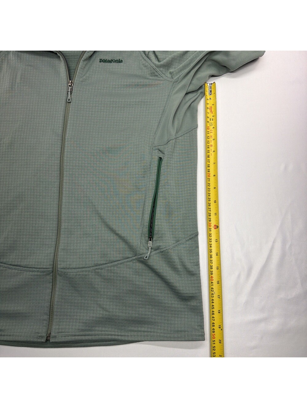 Patagonia R1 Regulator Full Zip Jacket Mens Large Green Waffle Grid Polartec - Picture 7 of 8